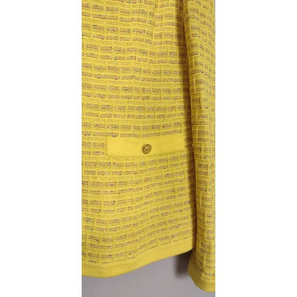 St John Collection Multicolor Yellow Button Front Cardigan Sweater Size 12 - Picture 5 of 16